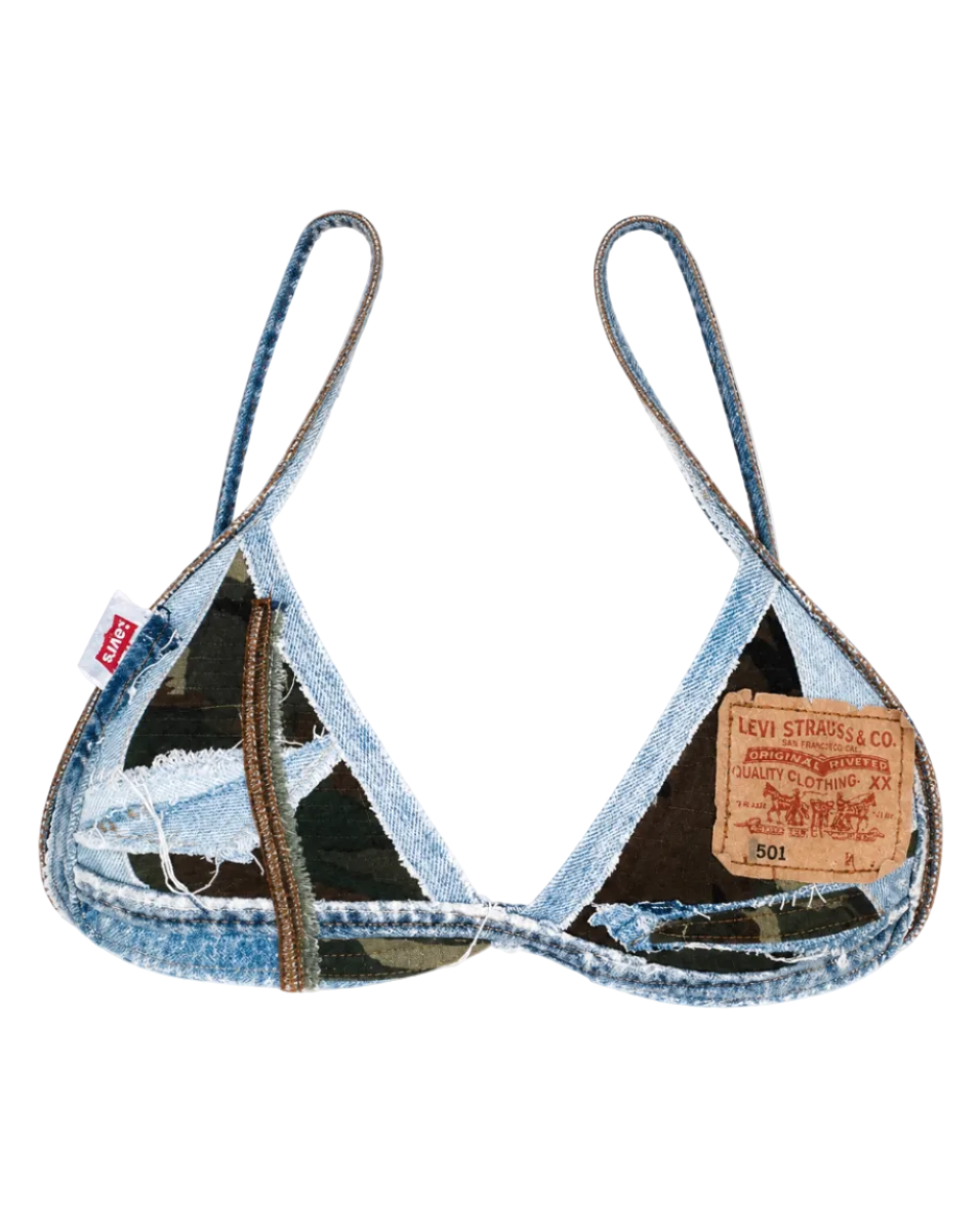 Le Pétite Jean Femme Utility Bralet featuring adjustable straps and a fitted design, shown on a plain background.