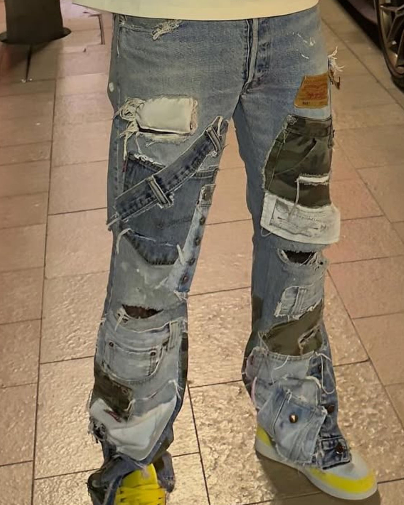 Homme Camo Patch Jeans