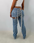 Lace Up Jeans